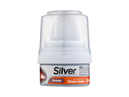 SILVER krém na boty s aplikátorem - hnědý, 50 ml