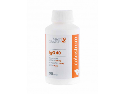 Colostrum kapsle IgG 40 (350 mg) + betaglucan a selen – 90 ks