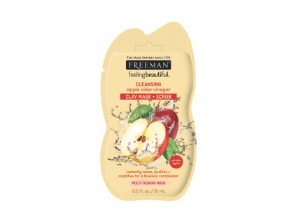 FREEMAN Jílová maska na mastnou pleť Cleansing - jablečný ocet - sašetka, 15 ml
