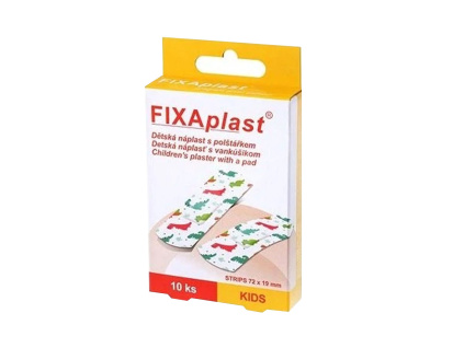 FIXAPLAST KIDS - dětská náplast s polštářkem kusová 72 mm×19 mm, 10 ks