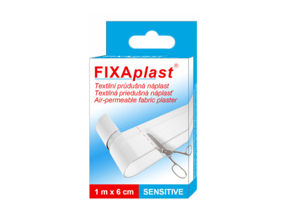 FIXAPLAST SENSITIVE - textilní náplast průhledná nedělená 6 cm, 1 m