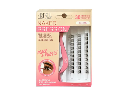 ARDELL Naked press on NATURAL - Trsy umělých řas s pinzetou, 30 ks