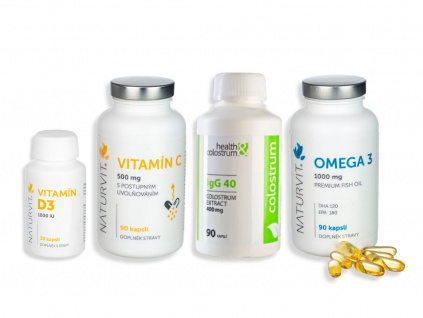 NATURVIT Dárkové balení vitamínů na imunitu (C, Omega, D3, Colostrum)