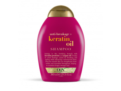 OGX Keratin Oil šampon na lámavé vlasy a roztřepené konečky 385 ml