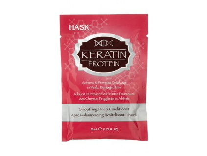 HASK Keratin Protein uhlazující maska/kondicionér pro poškozené vlasy 50 ml