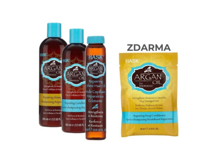 HASK Dárkový balíček Argan Oil na poškozené vlasy + maska ZDARMA_1