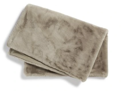 fluffy plaid taupe a03