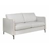 Sleepy bedsofa Cortina White, Piping Cowboy Cognac, side