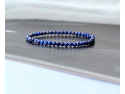 Náramek z minerálů - fasetovaný lapis lazuli 4 mm