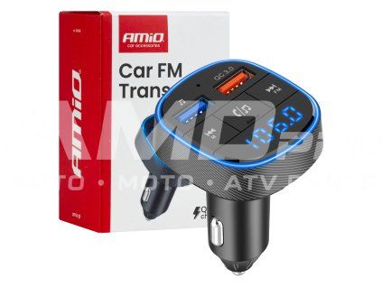 FM transmitter 2×USB-A 12/24V AMiO-04648