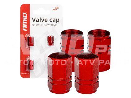 02238 aluminium red valve cap 01