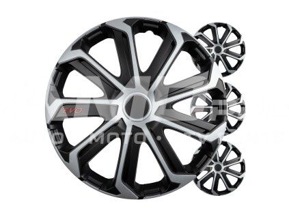 Puklice Evo 15" čierno - strieborná sada 4ks COLOR BOX