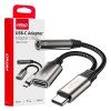 Adaptér USB-C rozdeľovací na USB-C + Mini-Jack 3,5 mm 10 cm AMiO-04295