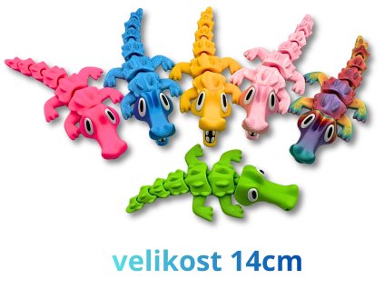 Krokodýl 14cm - různé barvy
