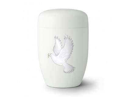 Urna na popol s holubicou, symbol mier