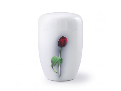 Kovová urna na popol s tulipánom