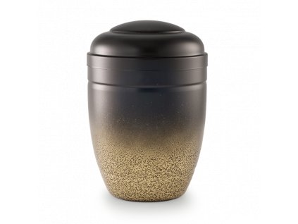 Jednoduchá urna na popol, kovová, zlato čierna