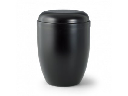 Jednoduchá kovová urna na urnovú schránku z krematória, čierna