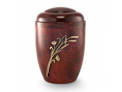 Kremačná urna - ozdobná, kovový motív Klasy