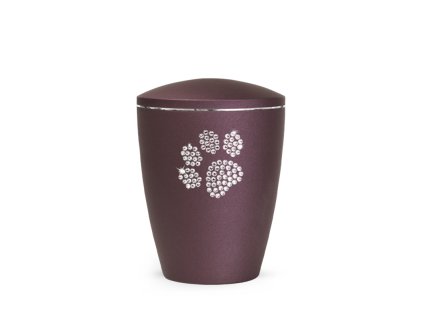 Urna prírodná zvieracia - fialová labka