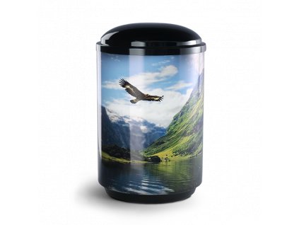 Urna na popol motiv hory lesy obloha