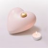 Mini urna keramické srdce, pudrová ružová