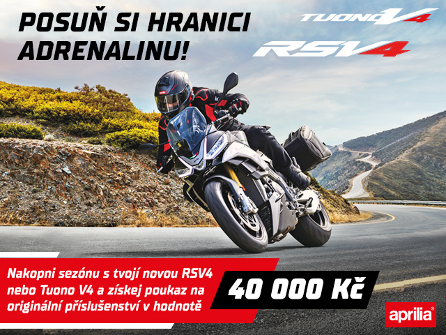 AKCE: Aprilia V4 + ZDARMA poukaz 40 000 Kč na originální příslušenství