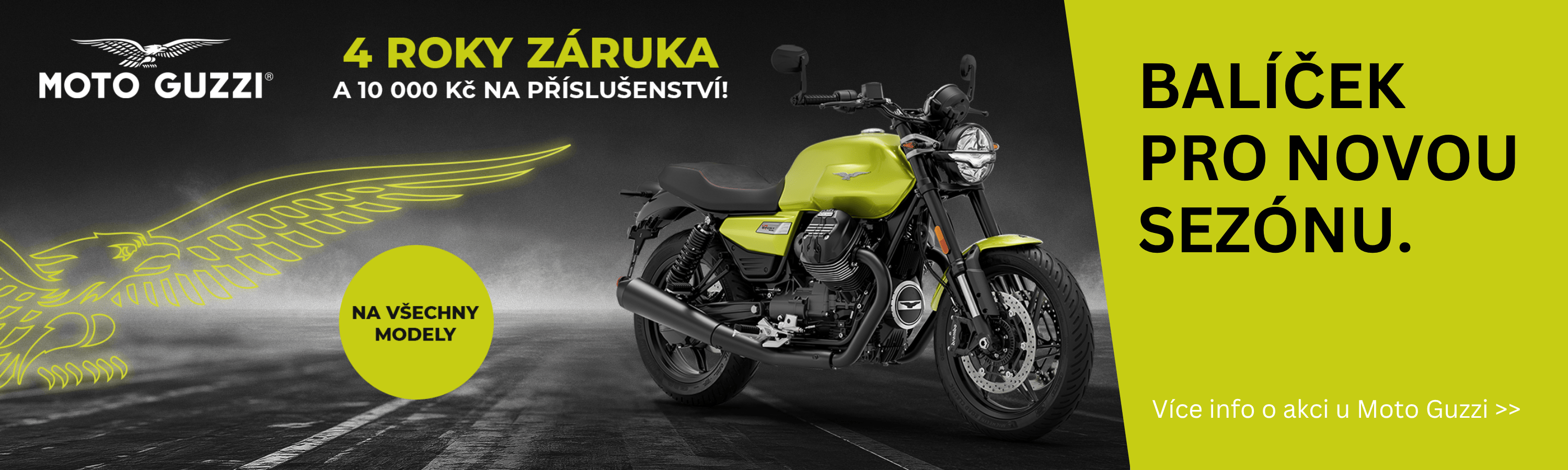 Moto Guzzi se zárukou 4 roky + 10 000Kč na příslušenství