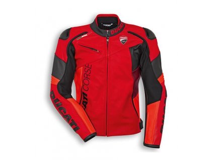 Kožená bunda Ducati Corse C6 červeno-černá perforovaná