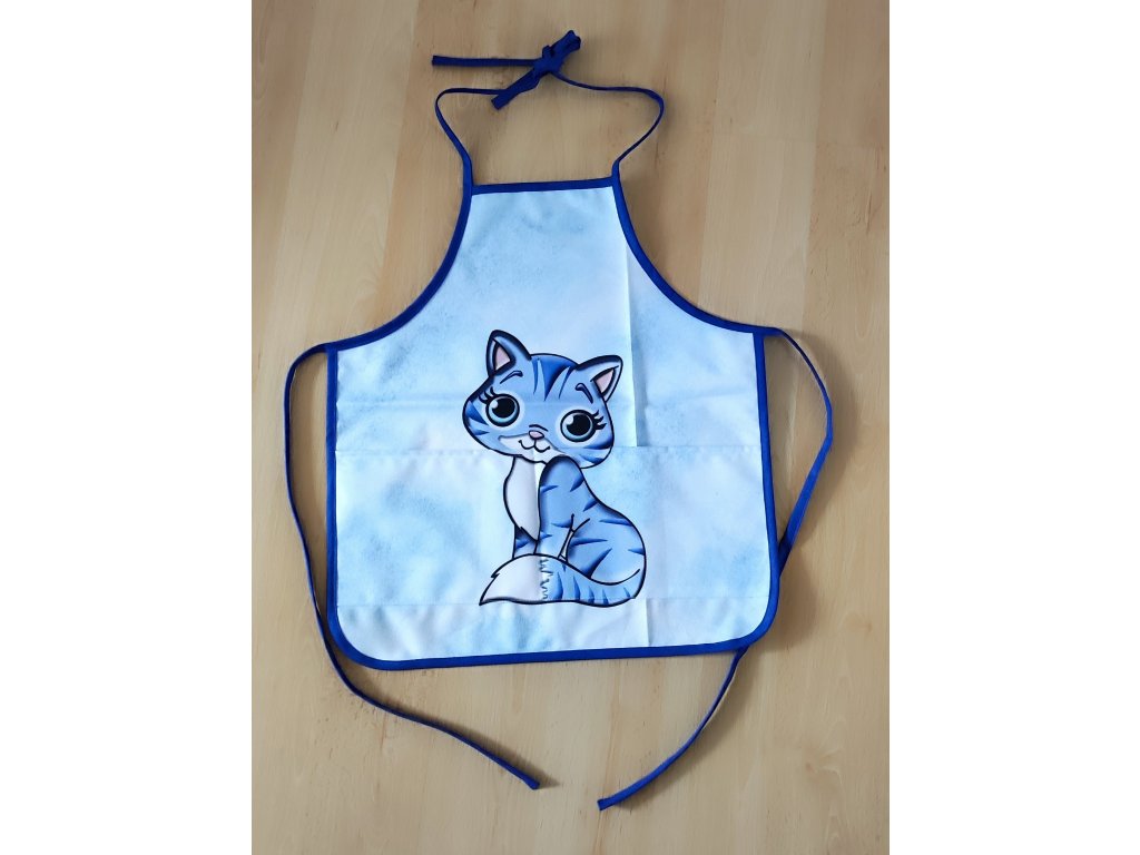 Dětská zástěrka do školky - kočička.
