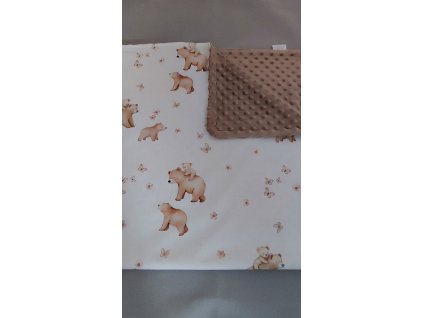 Dětská deka medvídci -bavlna a minky.