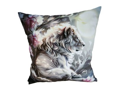 Velurový polštář - magický lev.