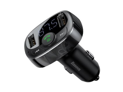 36094 multifunkcni fm vysilac transmiter baseus 2x usb bluetooth cerny