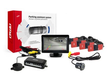Sada parkovací asistent TFT01 4,3" s kamerou HD-308-LED 4 senzory černá vnitřní