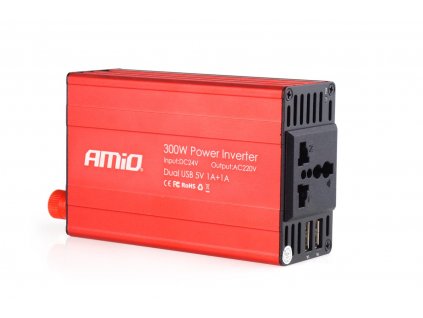 Měnič napětí AMiO 24V/230V 300W/600W 2xUSB PI04