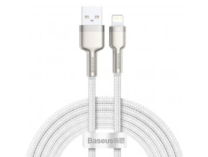 USB kabel Lightning Baseus Cafule, bílý 2,4A 200 cm