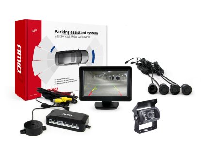 Sada asistentů parkování 4 senzory černé TFT01 4,3 `s kamerou night vision CAM-501-IR