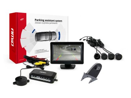 Sada asistentů parkování 4 senzory černé TFT01 4,3 `s kamerou night vision CAM-502-IR