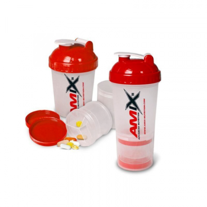 Amix Shaker Monster Bottle 600ml (Objem 600ml, Barva Červená)