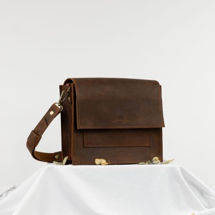 Kožená kabelka Zara Raw (crazy hnedá)  kolekcia Raw
