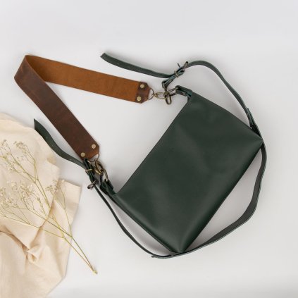 Ručne šitá kožená kabelka na rameno aj crossbody by Ammyla
