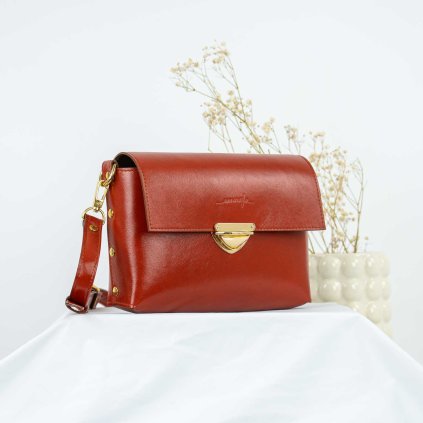 Ručne šitá kožená kabelka na rameno aj crossbody by Ammyla