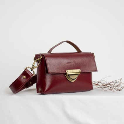 Kožená kabelka MiniMe (burgundy červená)  kolekcia Mini Midi Maxi