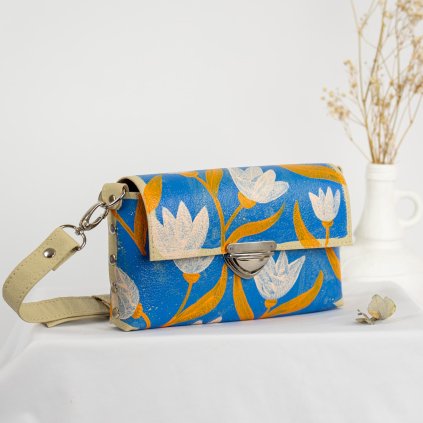 Ručne maľovaná kožená kabelka Ammyla