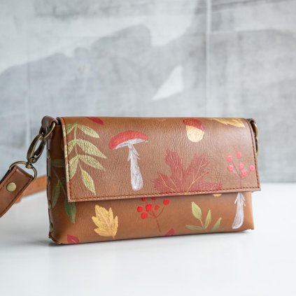 Ručne maľovaná kožená kabelka Ammyla