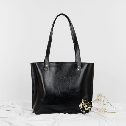 Kožená shopper kabelka, ručne šitá by Ammyla