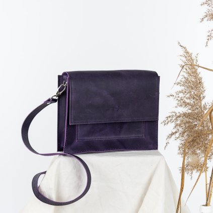 Kožená kabelka Zara Raw (crazy deep purple)  kolekcia Raw