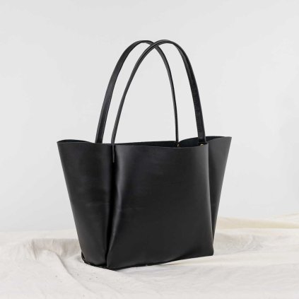 Kožená shopper kabelka, ručne šitá by Ammyla