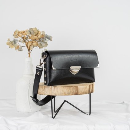 Kožená kabelka MidiMe (čierna)  kolekcia Mini Midi Maxi