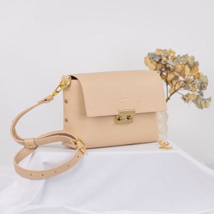 Ručne šitá kožená kabelka na rameno aj crossbody by Ammyla